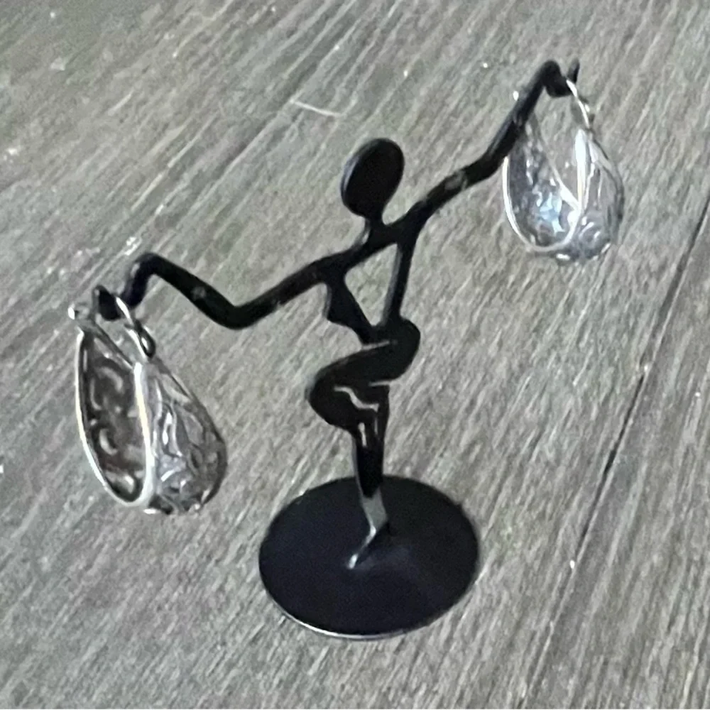 Silpada NLA! RARE! Antique Filigree .925 Silver Tear Drop hoop Earrings - Picture 2 of 9